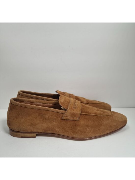 Donald Pliner Men\'s Brown Suede Penny Loafers US Size 10 Made In Italy